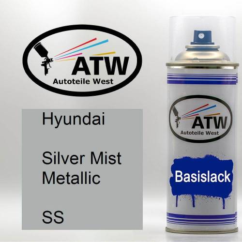 Hyundai, Silver Mist Metallic, SS: 400ml Sprühdose, von ATW Autoteile West.